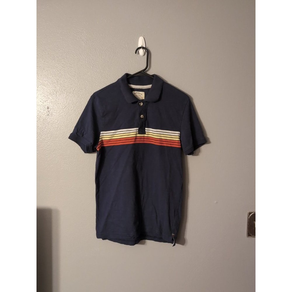 Fat Face Blue Men's Polo Size S 09847 Short Sleeve Striped Front